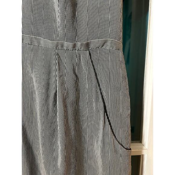 J. CREW FACTORY Gray Grey Career Short Cap Sleeve Stripe Cotton Silk Dress 14 - Picture 12 of 16